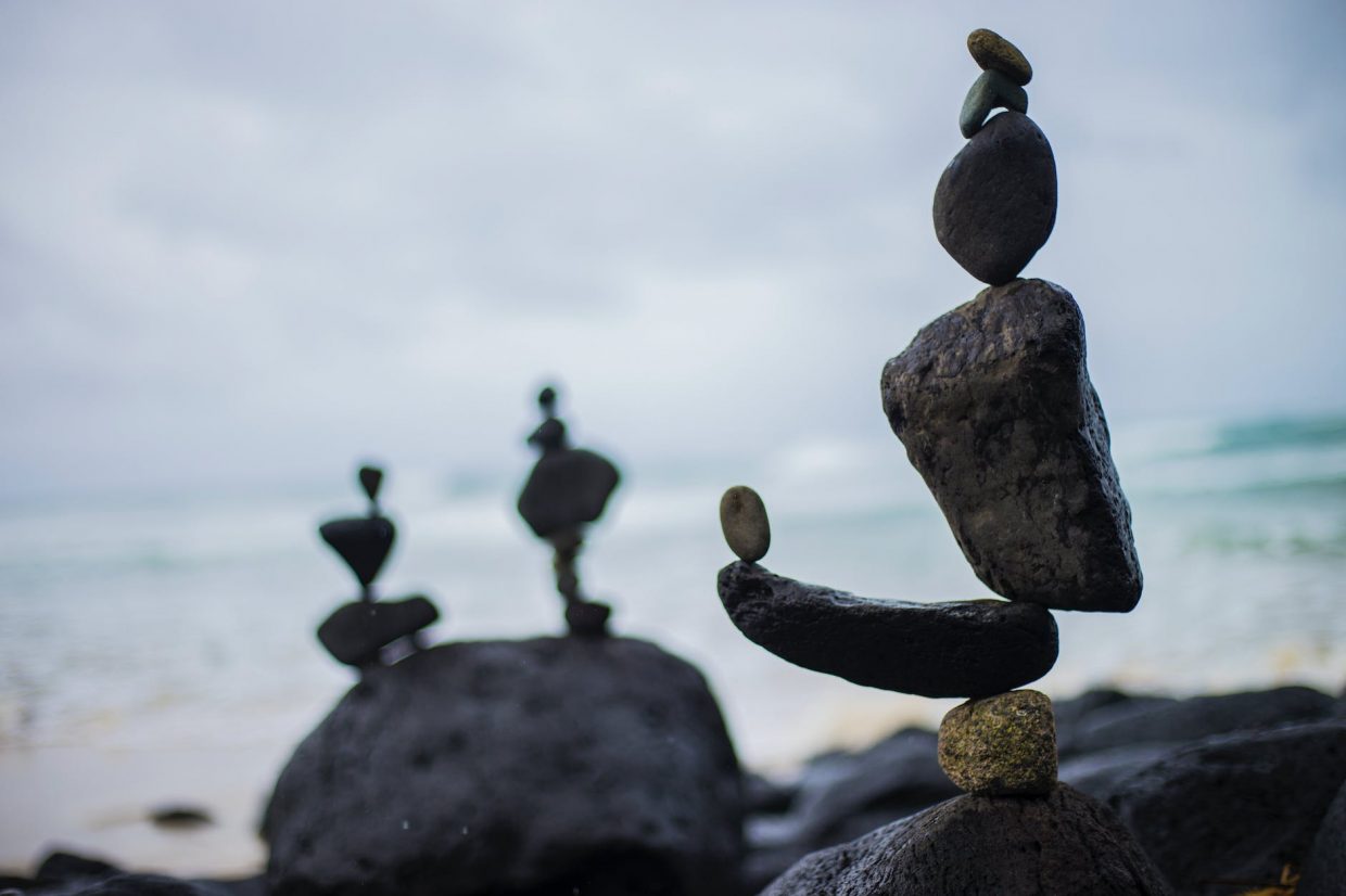 closeup photography of stacked stones